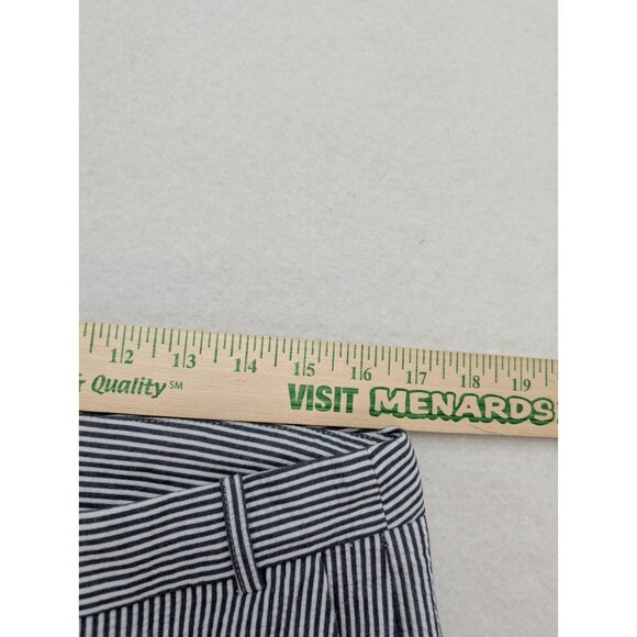Zara Basic Women's Pants Size 10 Seersucker Striped Ankle - Picture 8 of 16